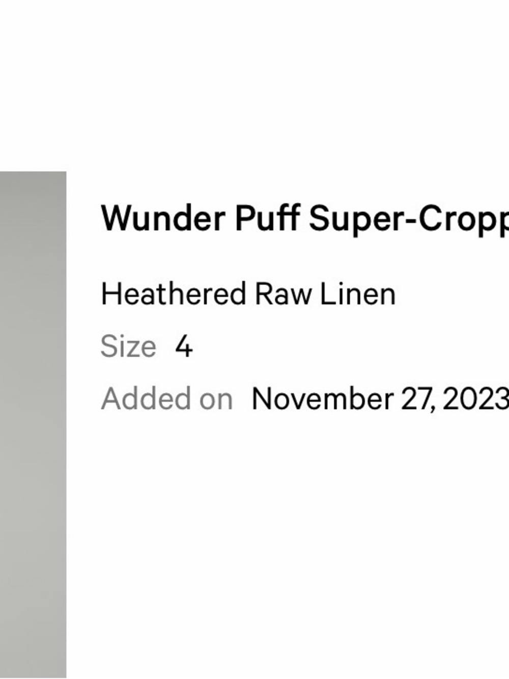 lululemon Wunder Puff Super-Cropped Vest - Picture 7 of 7